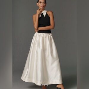 Anthropologie Black and Cream Maxi Dress